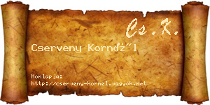 Cserveny Kornél névjegykártya