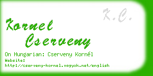 kornel cserveny business card